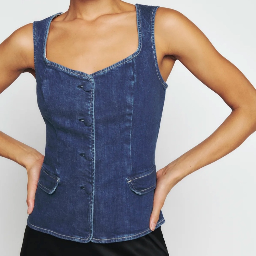 NWT Reformation Asha Denim Top Salinas - Size 10